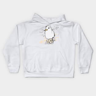 Fairy tern on an egg sketch Kids Hoodie